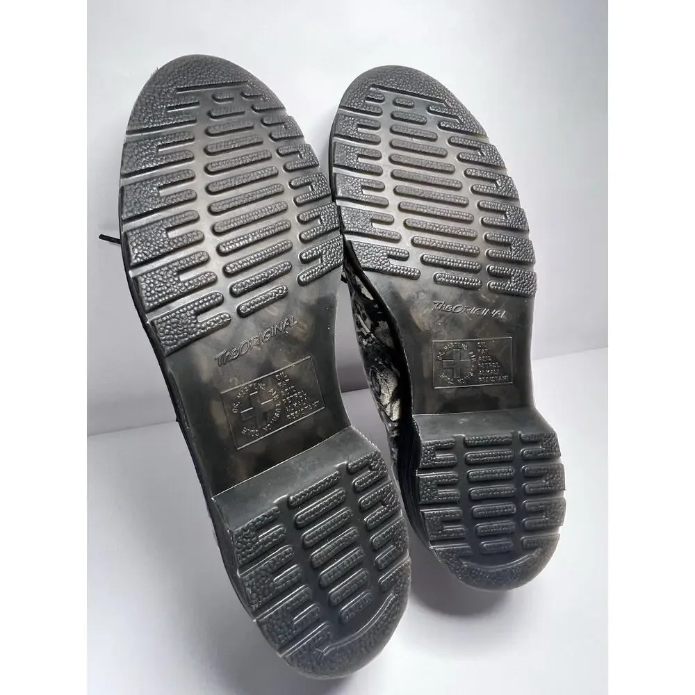 Dr Martens Lester Wild Rose Skull Canvas Oxford Shoes Men 7 Women 8 EU 39